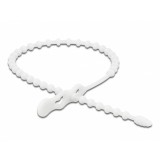 Set 10 buc bride tip perla reutilizabile L 210 x W 4.5 mm Alb, Delock 18962