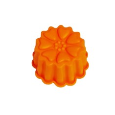 Forma silicon pentru briose, 1 cavitate, Portocaliu, 9 cm, 329COF
