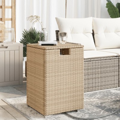vidaXL Masă mască acoperire rezervor propan bej 40x40x60 cm poliratan 366297 foto