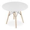 Masa Rotunda Stil Scandinav Artool, 100x72 cm, MDF Lemn, Alb/Natur. Living/Bucatarie
