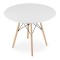 Masa stil scandinav, Artool, rotund, MDF si lemn, alb, 100x72 cm