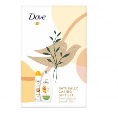 Setul Dove Naturally Mosturizing contine: Antiperspirant spray, 150 ml + Gel de dus, 225 ml