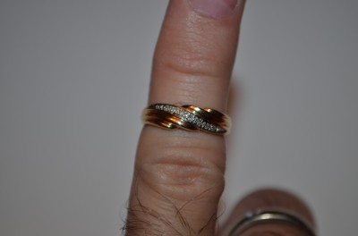 INEL AUR 14K + 7 Diamante = 0.07ct. - Anglia - 2.5g. - Vintage ! foto