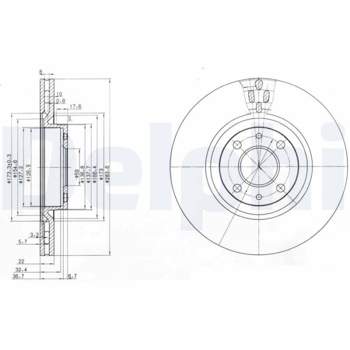 DELPHI BG2407 Disc frana