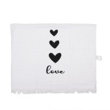 Cumpara ieftin Prosop de maini si fata bumbac alb negru Love WB 40x66 cm