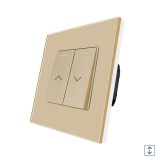 Cumpara ieftin Intrerupator mecanic pentru jaluzele Luxion, auriu, cu rama din sticla