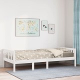VidaXL Pat pentru copii fără saltea, alb, 90x190 cm, lemn masiv de pin