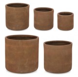 Cumpara ieftin Set 5 ghivece flori maro 24.5 cm, 30 cm, 36 cm, 43 cm, 50 cm