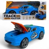 Masina interactiva Track Master Shark cu lumini, sunete si cap de rechin surpriza