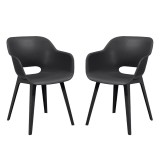 Scaun Gradina Curver Akola Duo Grafit 81x56x57cm Rezistent UV Ergonomic