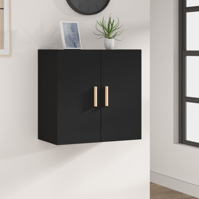 Gossi dulap de perete, negru, 60x30x60 cm, lemn prelucrat