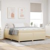 VidaXL Cadru de pat cu saltea Crem 180 x 200 cm țesătură 3399375