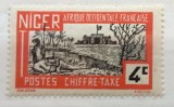 Niger (AOF) 1927 Seria Taxă de Poștă "Fortăreață Desert &amp; R&acirc;ul Niger" 4c Portocaliu/Negru (Yvert Taxe 28) Neștampilat - RIM2