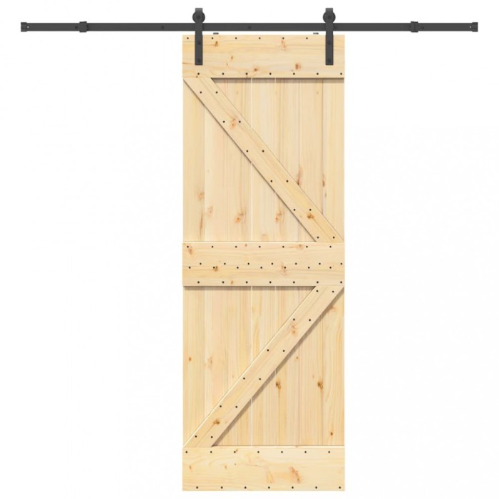 vidaXL Ușă glisantă cu set de feronerie 70x210 cm, lemn masiv de pin