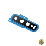 Geam Camera Spate Samsung Galaxy S10+ G975 cu Rama Albastru (Prism Blue)