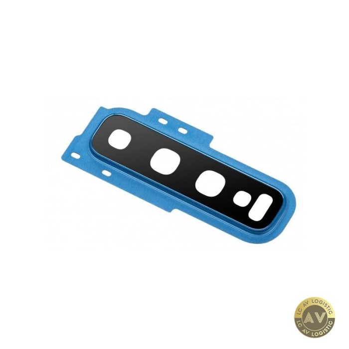 Geam Camera Spate Samsung Galaxy S10+ G975 cu Rama Albastru (Prism Blue)