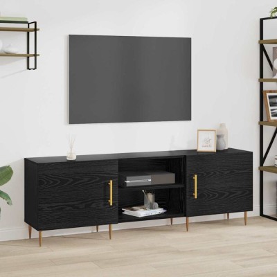 vidaXL Cabinet TV cu raft Stejar negru 150 x 30 x 50 cm Lemn compozit foto