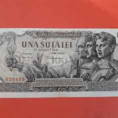 Bancnota 100 lei 27 August 1947 aUNC++++ ---> UNC