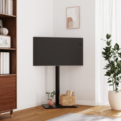 vidaXL Suport TV pe colț cu 1 nivel pentru 32-65 inch, negru foto
