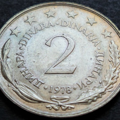 Moneda 2 DINARI - RSF YUGOSLAVIA, anul 1978 * cod 2749 A = A.UNC