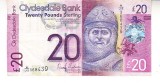 B11 - Bancnota foarte veche - Marea Britanie - Clydesdale - 20 lire sterline