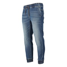 Pantalon tip-blugi elastic cu snur si mansete - 3xl foto