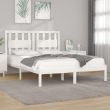 Cadru de pat mic dublu, alb, 120x190 cm, lemn masiv de pin GartenMobel Dekor, vidaXL