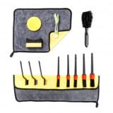 Set 14 Piese Detailing Auto Interior: Perii Curățare, Lavete Microfibră, Aplicatoare Ceară &amp; Anvelope - Kit Complet &Icirc;ngrijire Auto