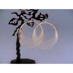 Cercei bijuterie aurii circulari multi-fir foto