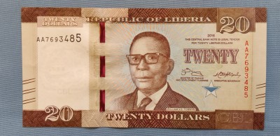 Liberia - 20 Dollars / dolari (2016) foto