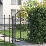 vidaXL Poartă de gard Gri 100 x 150 cm Oțel vopsit &icirc;n pulbere