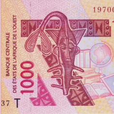 Bancnota Statele Africii de Vest 1.000 Franci 2019 - P815T UNC ( Togo )
