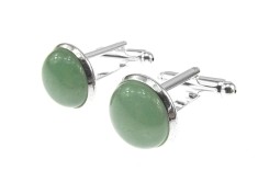 Butoni camasa cu aventurin verde natural 12 mm