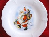 FARFURIE FRUCTIERA PORTELAN HUTSCHENREUTHER BAVARIA DECOR DE IARNA CU MOS CRACIUN 26 CM