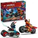 LEGO NINJAGO Cursa de viteza cu motocicleta lui Kai 71838 Set 2 motociclete ninja 2 minifigurine 79 piese Varsta 6+ ani