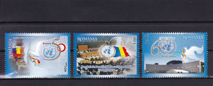 ROMANIA 2005 LP 1697 EVENIMENTE O.N.U. SERIE MNH