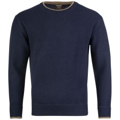 Jack Pyke Ashcombe Pulover 100% l&acirc;nă de miel cu guler O, culoare bleumarin, mărimea XL