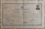Certificat de absolvire Scoala Profesionala Textila Timisoara 1953