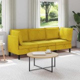 vidaXL Set de mobilier pentru living cu pernă 3 pcs Galben Catifea 3413758