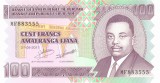 BURUNDI █ bancnota █ 100 Francs █ 2011 █ P-44b █ UNC █ necirculata