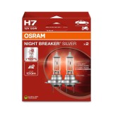 Set 2 Becuri Auto OSRAM H7 Night Breaker Silver +100%, 12V, 55W, Halogen