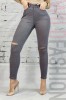 CL699RR-61 Blugi skinny cu talie inalta si taieturi la nivelul genunchilor