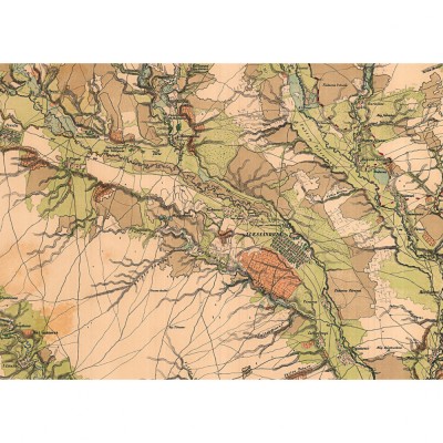 Harta Romaniei Meridionale &amp;ndash; Alexandria si imprej., 1864, 50x70cm, reproducere foto
