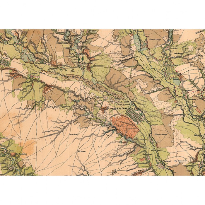 Harta Romaniei Meridionale &ndash; Alexandria si imprej., 1864, 50x70cm, reproducere