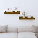 VidaXL Rafturi de perete 2 buc. maro miere 50x12x9 cm lemn masiv pin