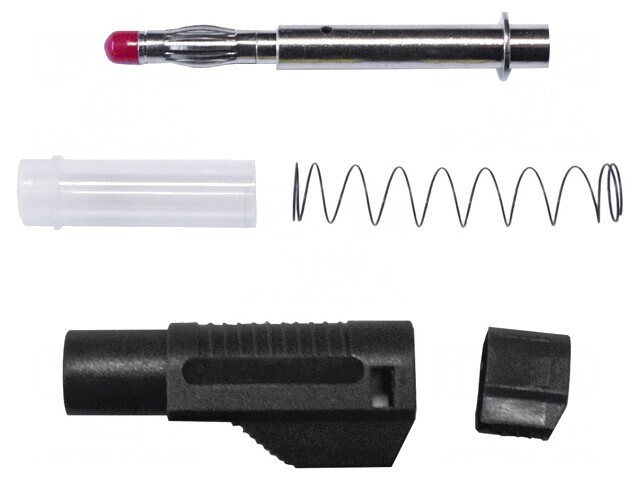 Mufă banană 4mm 20A neagră poliamidă