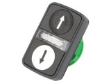 Comutator dublu 22mm alb/negru IP66