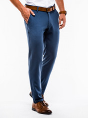 Pantaloni premium casual barbati P832 albastru foto