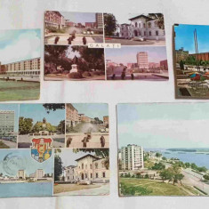 GALATI carte Postala veche - Lot x 5 bucati vederi perioada socialista anii 1970