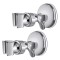 Set 2 suporturi de dus, PVC/ABS, Portabil, Rotatie de 360&deg;, Argintiu